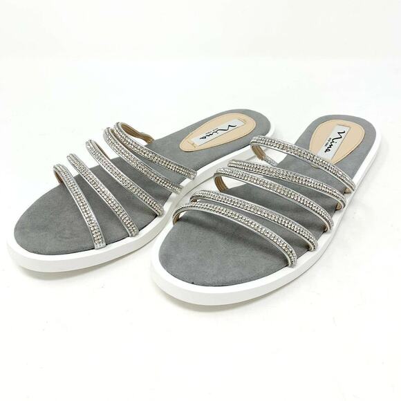 NINA Sabrina Sandal Slides Silver Size 8M - Picture 6 of 6
